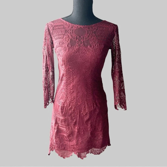 BB Dakota Red Lace Mini Dress - Picture 1 of 16